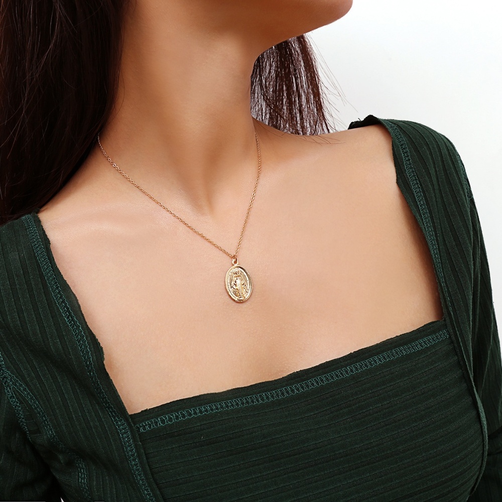 Rosary Maria Coins Pendant Necklaces - Picture 3 of 10
